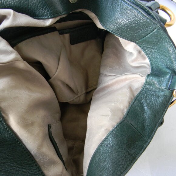 Michael Kors DARK GREEN Pebble Leather SLOUCHY Hobo Shoulder Bag CROSSBODY - Picture 7 of 8